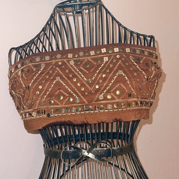 I.N.C. Grecian style Rust Bandeau Swim Top XL - Picture 5 of 9